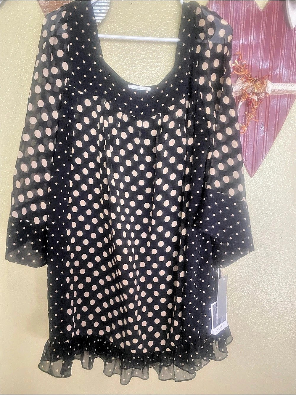 Polka Dot Ruffle swing dress  XL NWT
